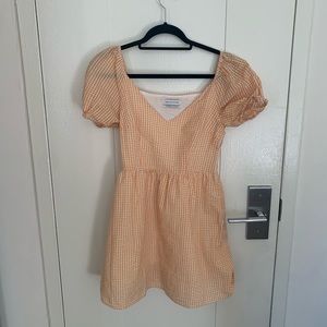 UO Orange Gingham dress